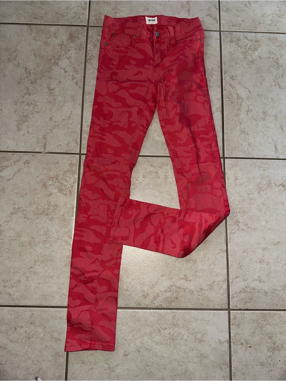 Hudson Jeans Red Camouflage Skinny Jeans